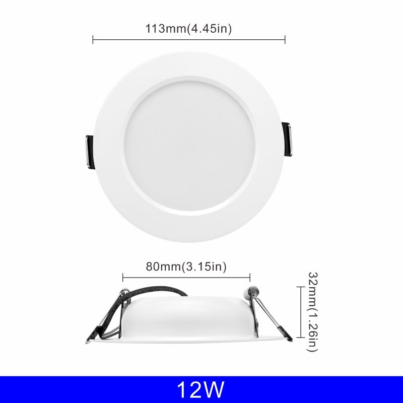 10 unids/lote de luz descendente Led de 3W, 5W, 7W, 9W, 12W, 15W, 220V, luz de techo empotrada, Panel Led redondo de 3/4/5 pulgadas, iluminación de foco descendente