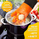 2pcs Food Grade Thick Heat Resistant Silicone Glove BBQ Grill Gloves Kitchen Barbecue Oven Cooking Mitts Grill Baking Gloves