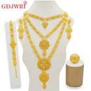 Dubai Jewelry Sets Gold Color Necklace &amp; Earring Set For Women African France Wedding Party Jewelery Ethiopia Bridal Gifts