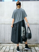 XITAO  Dress Fashion New High Waist Elegant 2020 Summer Pullover Patchwork Hit Color Goddess Fan Casual Dress GCC3514