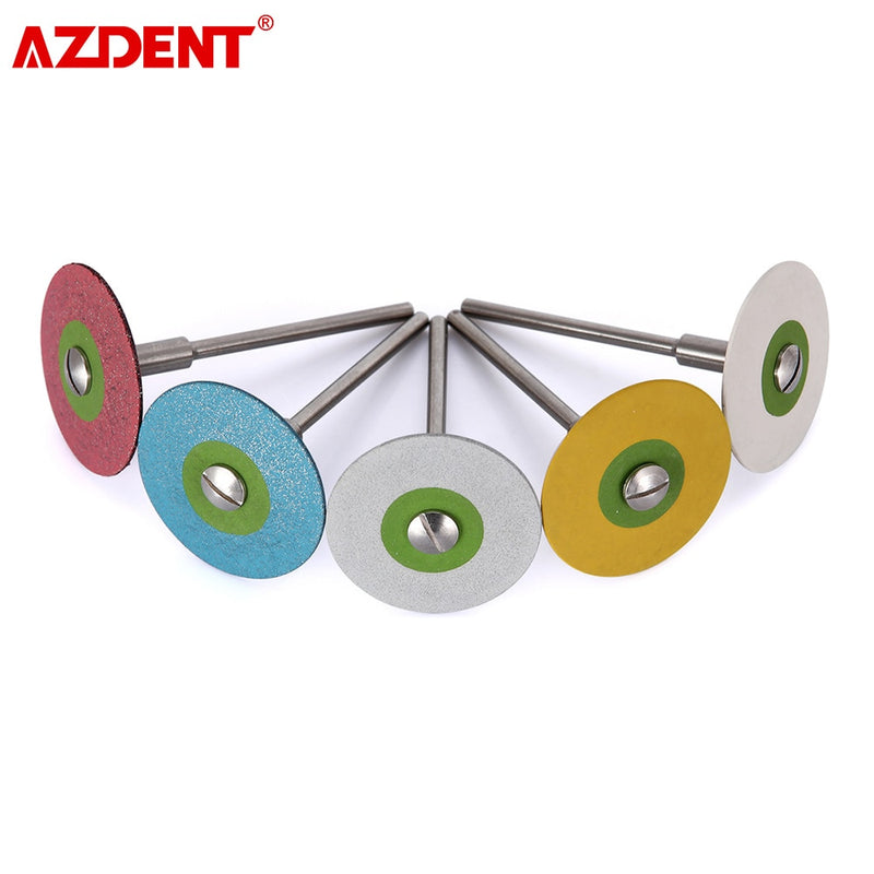 AZDENT Dental (HP) 26mm Rubber Diamond Polish Wheels for Zirconia Porcelain PFM Emaxs Dental Lab Polisher Wheel Disc