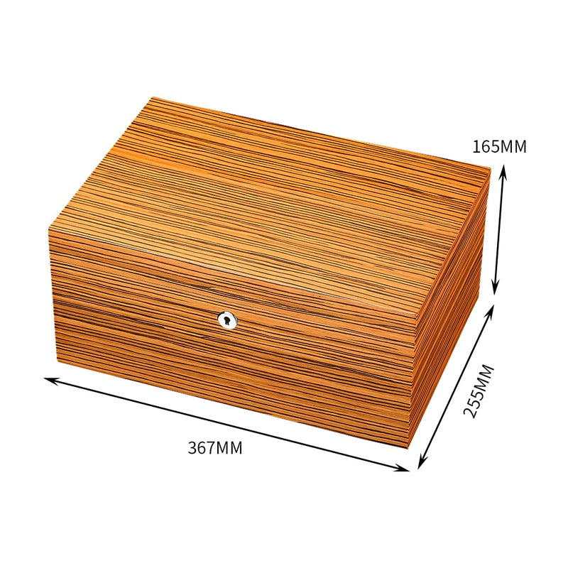 Large Capacity Humidor Cigar Box Cedar Wood Cigar Case Glossy Piano Finish Cigar Humidor Box W/ Humidifier Hygrometer