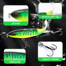 8 Uds. Whopper Plopper 10Cm/14Cm flotante por señuelo de pesca cebo duro Artificial Wobbler cola giratoria aparejos de pesca ojos 3D