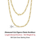 ORSA JEWELS Trendy Men Woman Figaro Chain Necklace 3.3/5/7mm Diamond-Cut Figaro Chain 925 Silver Jewelry Party Gift OSC34