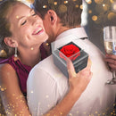 Joyero de rosa eterna natural para el día de la madre / w 100 idiomas Collar de amor Flores preservadas Anillo de propuesta Caja Regalos para ella