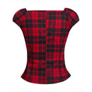 Summer Women Vintage 50s Pinup Peasant Shirts Gingham Inspired Couture Checkered Red 2022 Tops Retro Rockabilly Blouses