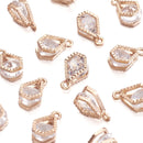 80-160pcs Cubic Zirconia Rhinestone Charms Pendants Drop Heart Crystal Charms for Jewelry DIY Earrings Necklace Bracelet Making