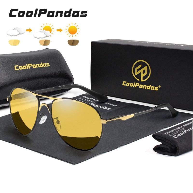 2022 New Trend Intelligent Aviation Photochromic Sunglasses Polarized Men Day Night Vision Driving Sun Glasses Male gafas de sol