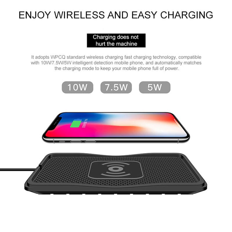 10W Wireless Car Phone Charger Fast Charging pad mat For iPhone 11 12 13Pro XR Max Samsung S9 Xiaomi Huawei Smartphone Charger