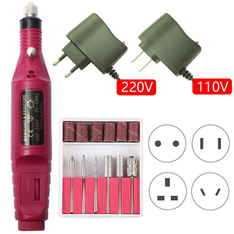 Taladro eléctrico para uñas de 20000RPM, taladro para manicura, taladro para pedicura, taladro portátil para uñas, taladro para salón de uñas