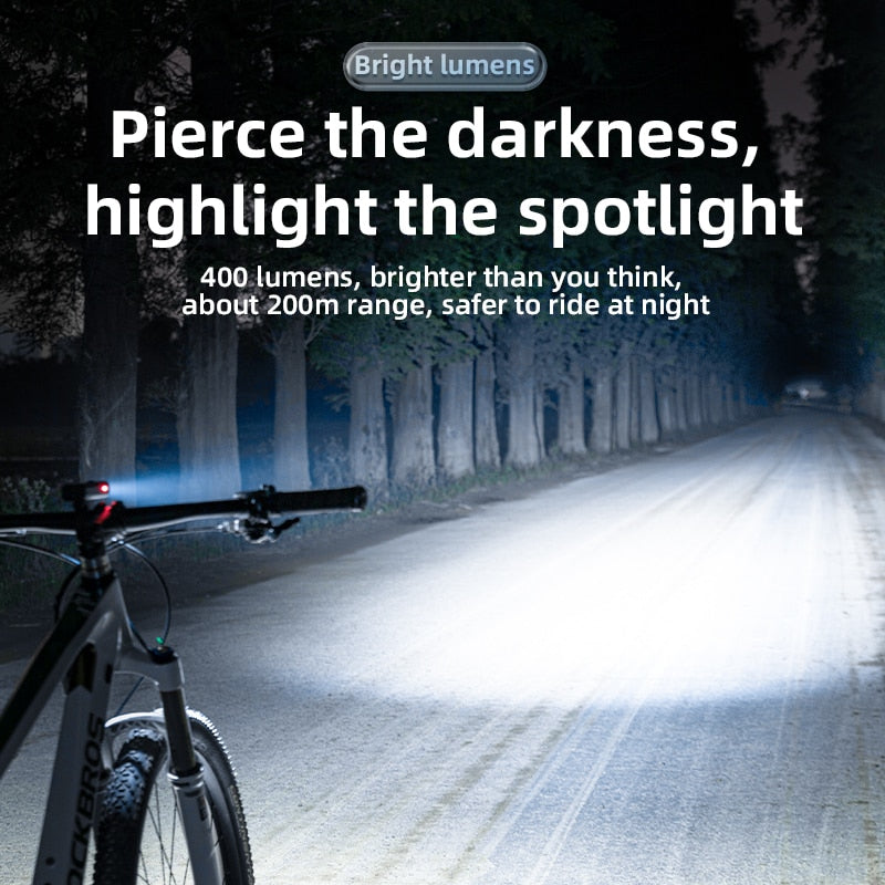 ROCKBROS Bike Light Rainproof USB Rechargeable LED 2000mAh MTB Front Lamp Headlight Aluminum Ultralight Flashlight Bicycle Light