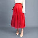 OHRYIYIE Beige Pink Maxi Long Skirt Spring Autumn Womens 2023 New Summer Tulle Skirt Party Mesh A-line Skirts Female Jupe Longue