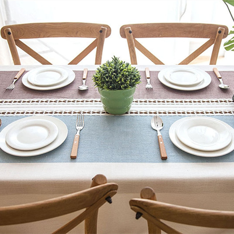Mantel de lino decorativo a cuadros con borla, resistente al agua, a prueba de aceite, grueso, Rectangular, cubierta para mesa de comedor de boda, mantel para mesa de té