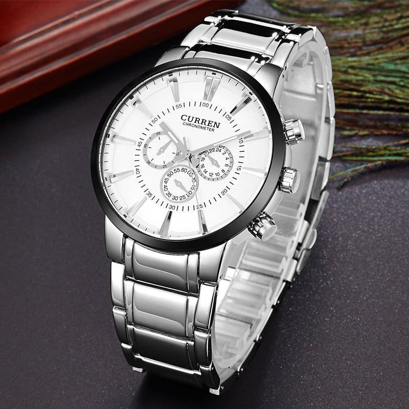 Top Luxury Brand CURREN Simple style Classic Quartz Wrist Watches Full Steel Waterproof Men&