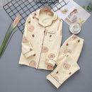 Pantalones de manga larga de otoño e invierno de nuevo estilo japonés, algodón de aire de algodón puro, pijamas cálidos para mujer, ropa de dormir de servicio a domicilio