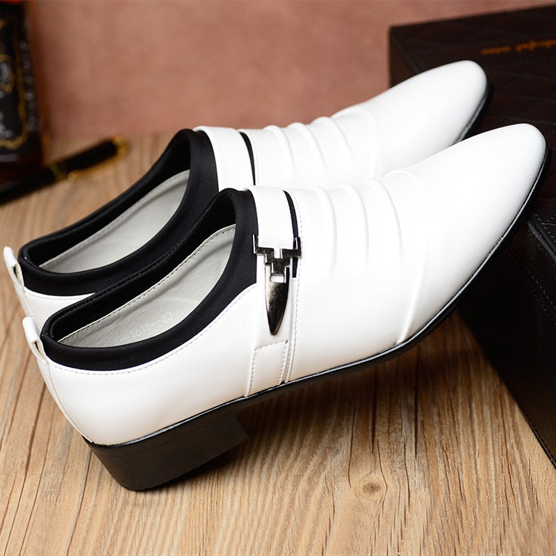 Nuevos zapatos blancos de cuero transpirable de negocios para hombre, zapatos de vestir para hombre, zapatos de lujo para hombre, zapatos de boda de diseñador para hombre