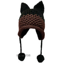 BomHCS Cute Fox Ears Beanie Winter Warm 100% Gorro de punto hecho a mano