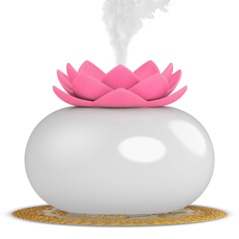 200ml Cute Flower Essential Oil Diffuser Decorative Aromatherapy Diffusor Lotus Ceramic Humidifier Crafts USB 12 Hours