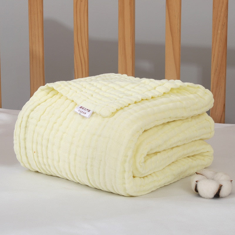 Manta de algodón de gasa de 6 capas, mantas para bebés, ropa de cama de muselina Newbron, edredón para recién nacidos