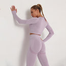 Conjunto de gimnasio sin costuras, sujetador deportivo y mallas, conjunto de ropa para correr para mujer, mallas deportivas de entrenamiento sin costuras, traje deportivo para mujer