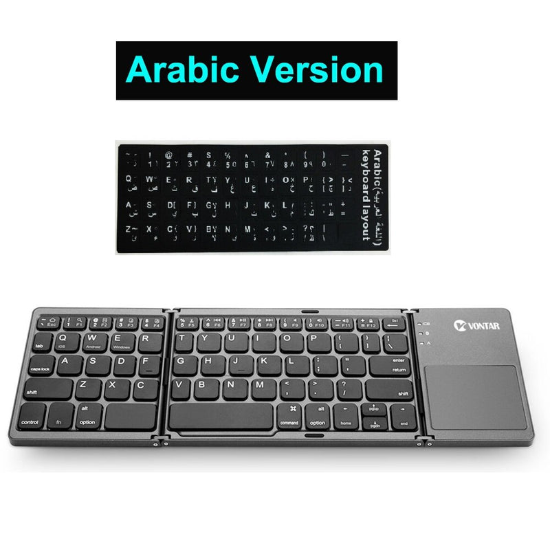 Folding Bluetooth Keyboard Wireless Klavye English/Russian/Spanish/Arabic/Hebrew/Portugues for IOS/Android/Windows ipad Tablet