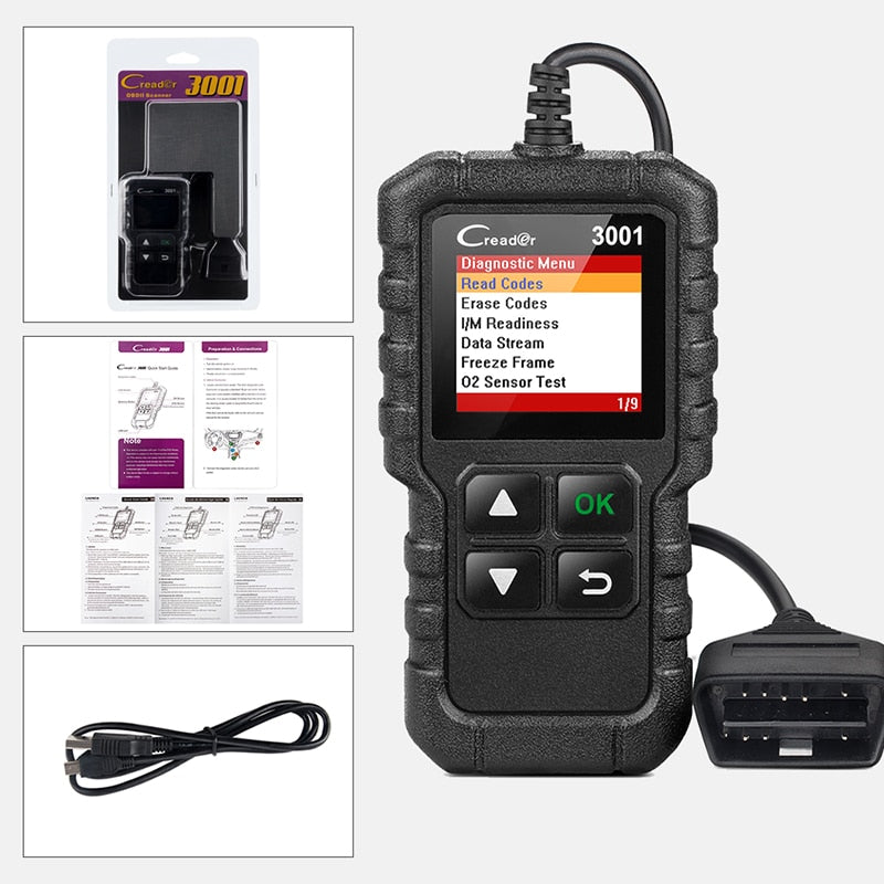 LAUNCH X431 CR3001 coche completo OBD2 herramientas de diagnóstico automotriz lector de código profesional escáner comprobar motor actualización gratuita pk ELM327