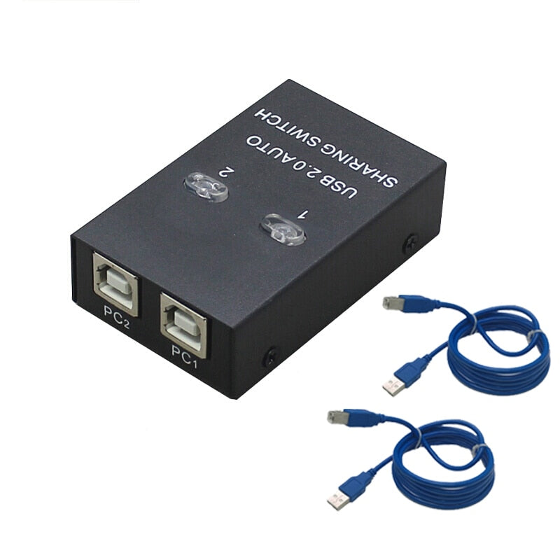 USB Auto Switch 2 Ports usb Converter Splitter for 2 PC Share USB  Peripherals Printer Office Home usb2.0 hub