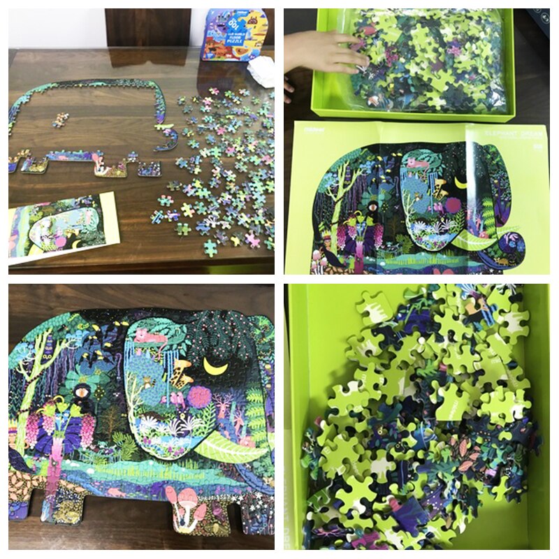 Mideer 280PCS Puzzle Montessori Toys For Children 3-6Y Paper Educational Elephant Antistress Puzzle Animal Creative Games