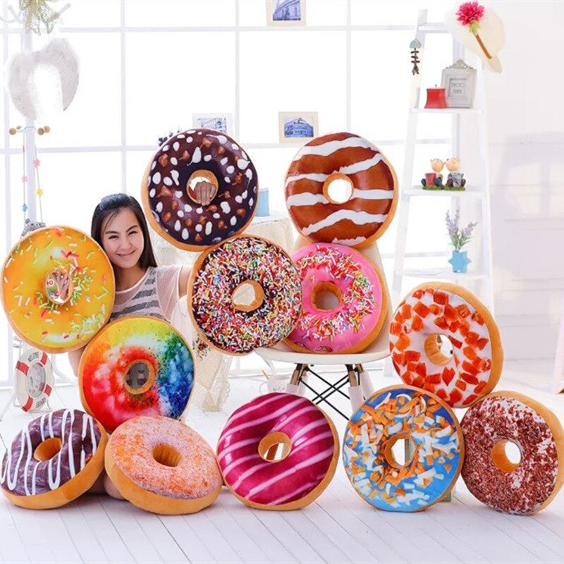 40cm Lustige Schokolade Donut Sofa Sitzkissen Weihnachten Donuts Kissen Weihnachten Kind Geschenk Spielzeug PP Baumwolle Füllung Handauflagen Automatten