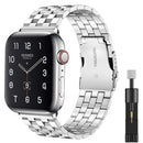 Armband für Apple Watch 6 SE 7 8 Ultra Bands 44 mm 42 mm 40 mm 38 mm 41 mm 45 mm 49 mm Edelstahlband für iWatch 5/4/3/2/1 Strap