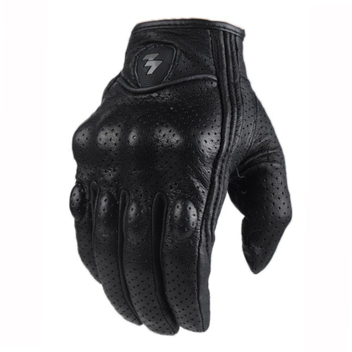 Mens Women 4 Season Driving Supertech Black/White Motorcycle Leather Gloves Racing Glove Motorbike Cowhide racing bike knight