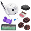 32W 35000RPM Juego de máquina de taladro de uñas con banda de lijado Juego de máquina de manicura de fresado profesional con juego de brocas de uñas