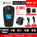 Bicycle Light USB Rechargeable Bike Odometer Front Light Flashlight with Computer LCD Speedometer Cycling Head Lantern Horn
