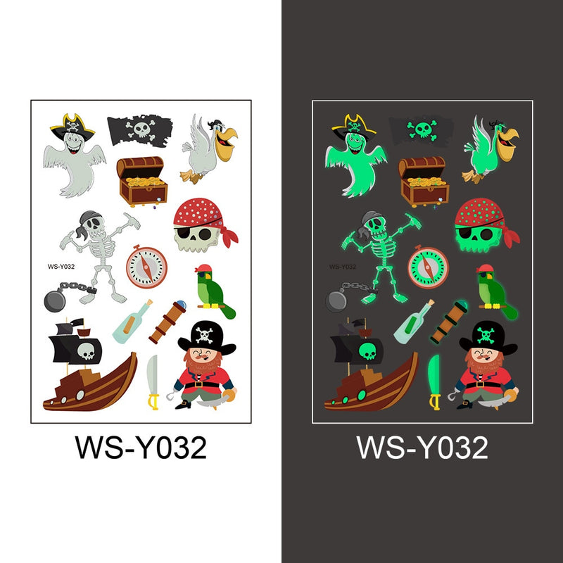 Tattoo Stickers Luminous Child Kid Temporary Fake Tattoos Glow Paste on Face Arm Leg for Children Body Art Mermaid Sticker