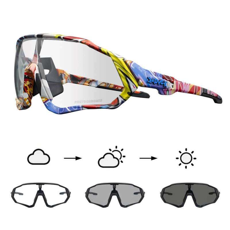 Kapvoe Photochromic Cycling Sunglasses Men Women Sport Road Mtb Mountain Bike Bicycle Glasses Cycling Glasses Eyewear Goggle