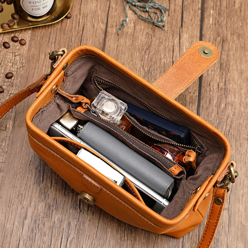 Lässige Umhängetaschen aus Leder Retro Handgemachte Arzttasche Kupplung Umhängetasche Damen Vintage-Stil Reisehandtaschen Messenger