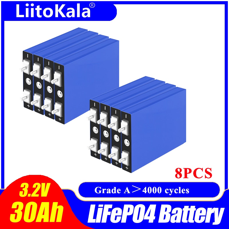 LiitoKala 3.2V 30Ah 50Ah 105Ah 150Ah 173Ah 200Ah LiFePO4 battery pack DIY 12V 24V Motorcycle Electric Car Solar Inverter battery