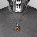 Ouroboros serpiente dragón hombres collares largos colgantes cadena Hip Hop para niño hombre Acero inoxidable joyería creatividad regalo al por mayor