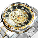 Winner Transparent Diamond Mechanical Watch Skeleton Wrist Watch for Men Top Brand Luxury Watches Unisex Size Clock reloj hombre