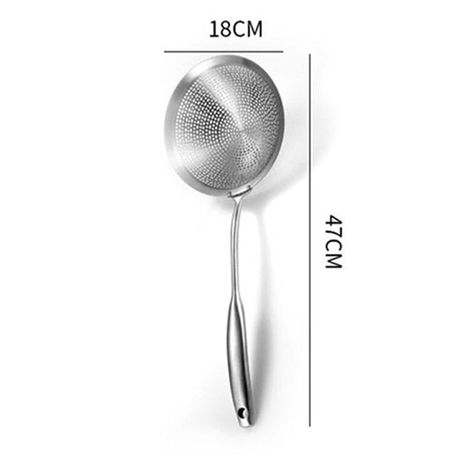 304 Stainless Steel Skimmer Strainer Colander Mesh Deep Fryer Oil Frying Scoop Noodles Dumpling Sieve Kitchen Tools Kitchenware