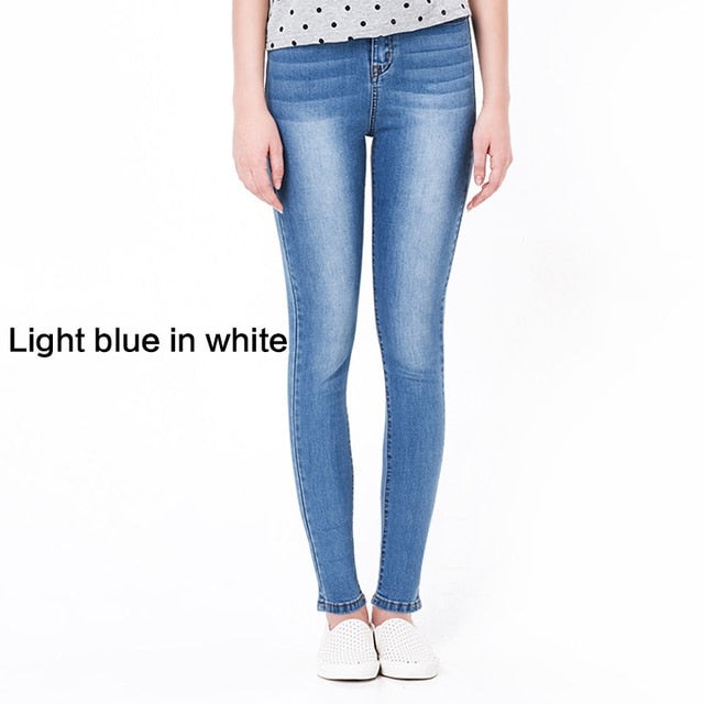 Damen Jeans Casual Hohe Taille Sommer Herbst Hose Dünne Stretch Baumwolle Denim Hose Für Frau Blau Schwarz 100kg