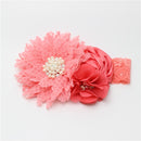 Diadema de flores para niñas recién nacidas, flores de perlas para bebés con encaje, diademas anchas, accesorios para el cabello para bebés, accesorios Phoro, turbante para niños