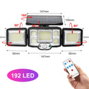 138 171 192 LED Solar Light Outdoor 3 Head Motion Sensor Wide Angle Illumination Waterproof Solar Wall Lamp Garden Garage Lights