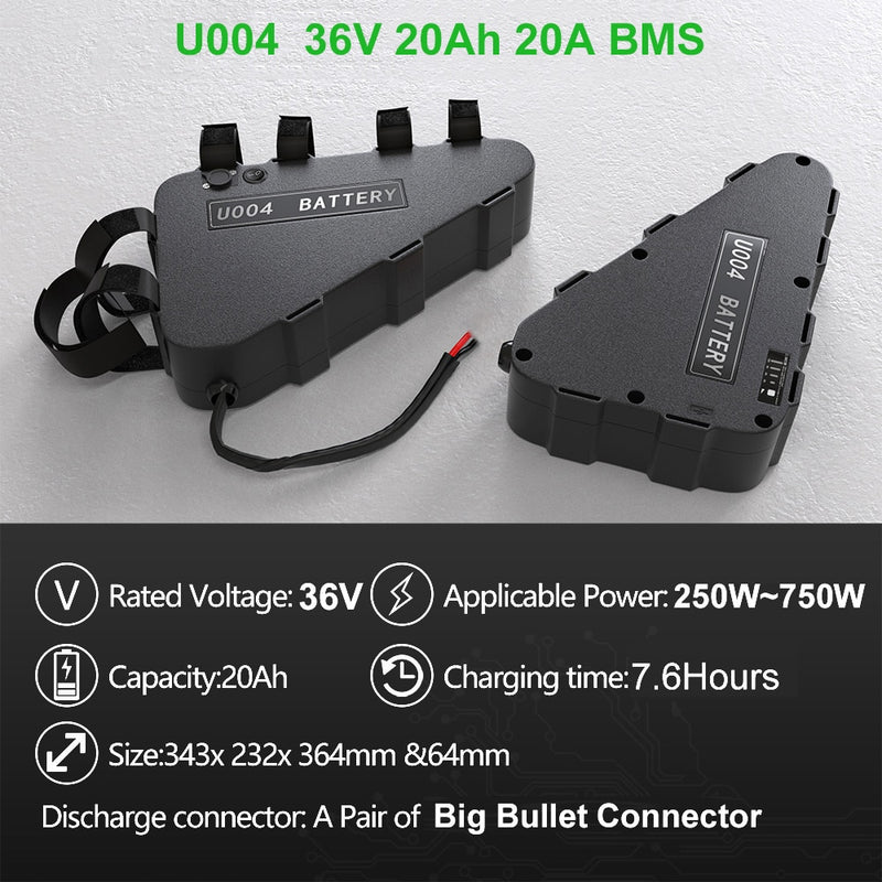 Batería LG Tesla EBike 21700 18650 paquete de batería triangular 36V 48V 52V 20Ah 24Ah 28.8Ah para Motor de 750W 500W 1000W 2000W