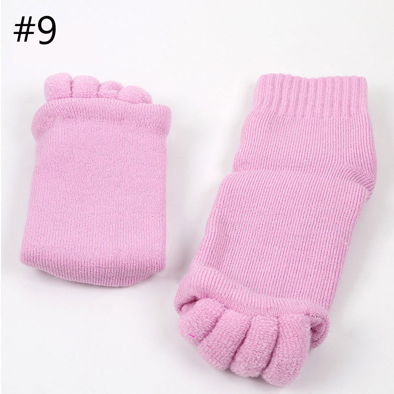 1Pair BYEPAIN Five Toes Separators Foot Sock Hallux Valgus Corrector Bunion Adjuster Foot Care Alignment Straightener Socks