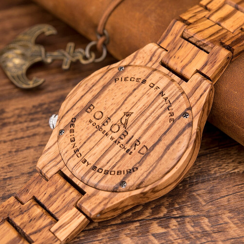 BOBOBIRD Wooden Watch With Helm of Awe Aegishjalmr or Vegvisir and Runic compass Personalized Watch часы мужские