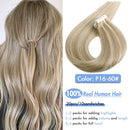 AW Tape In Human Hair Straight Extensions Black Brown Invisible Seamless None Remy Skin Weft European Natural Hair Extension