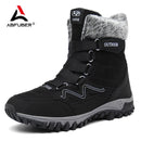 Super Warm Winter Snow Boots Men Mid-Calf Outdoor Women Winter Patent Boots Waterproof Keep Warm High Boots Women Botas Hombre