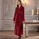 Men Long Thick Warm Flannel Bath Robe Plus Size Women Robes Coral Fleece Bathrobe for Winter Dressing Gown Male Kimono Sleepwear