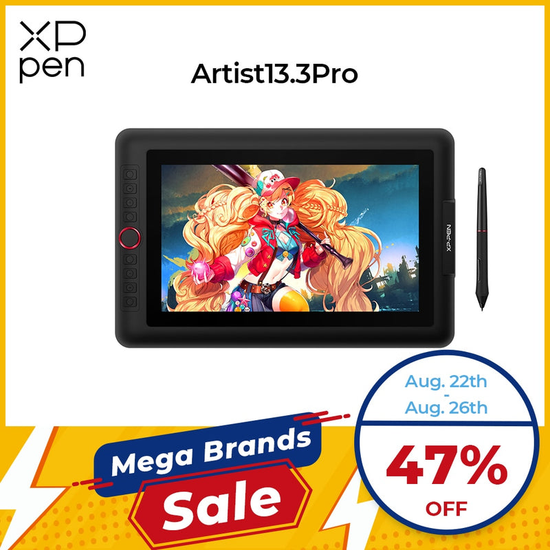 Tableta gráfica XPPen Artist13.3Pro, Monitor de dibujo, pantalla de bolígrafo de 13,3 ", arte de animación con inclinación, lápiz óptico sin batería, nivel 8192